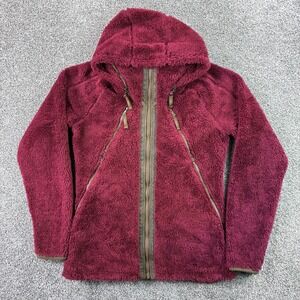 Kuhl Flight Jacket Women's Small Burgundy Fleece Full Zip Hooded Coat Removable